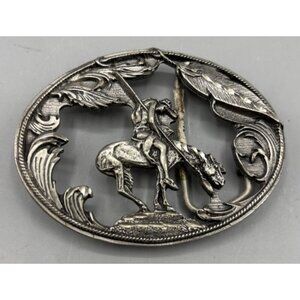 Siskiyou Silver‎ Horse Rider Belt Buckle Native American Western